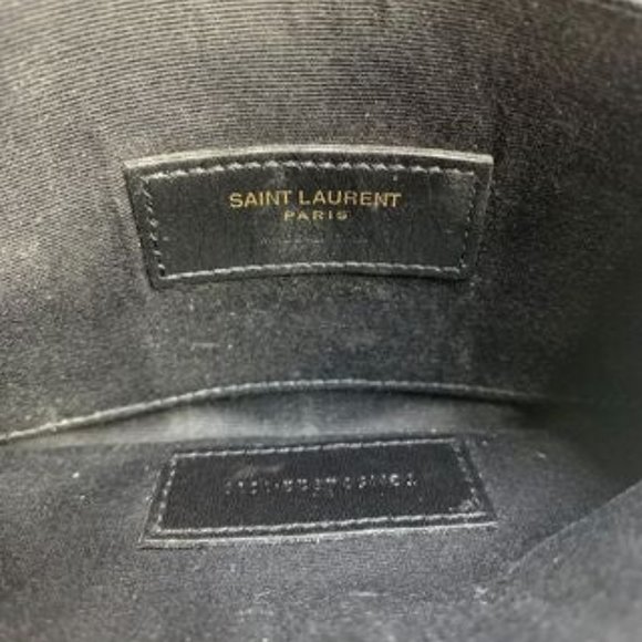 SAINT LAURENT Grain De Poudre Chevron Monogram Bill Pouch - Picture 13 of 14